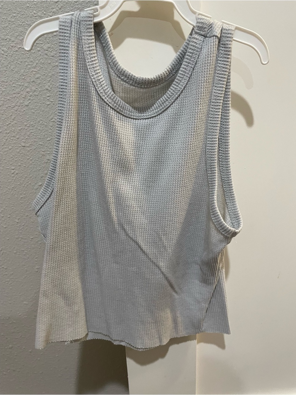 Society Light Gray Waffle Knit Tank Top - Women